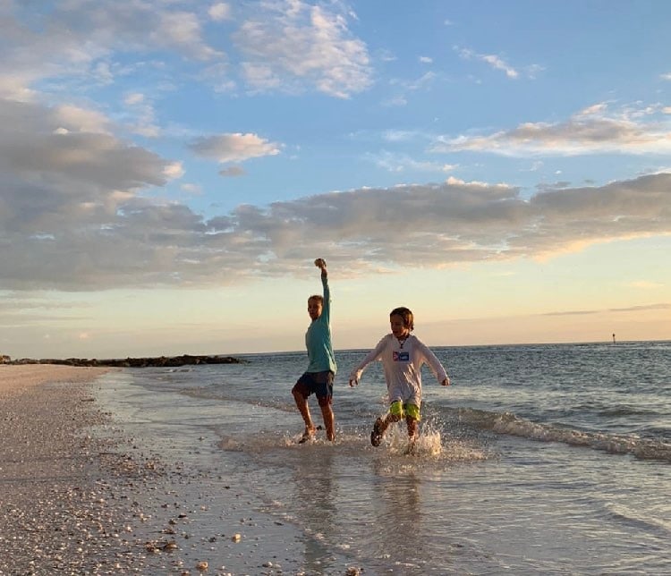 Kids playing on the beach in south florida