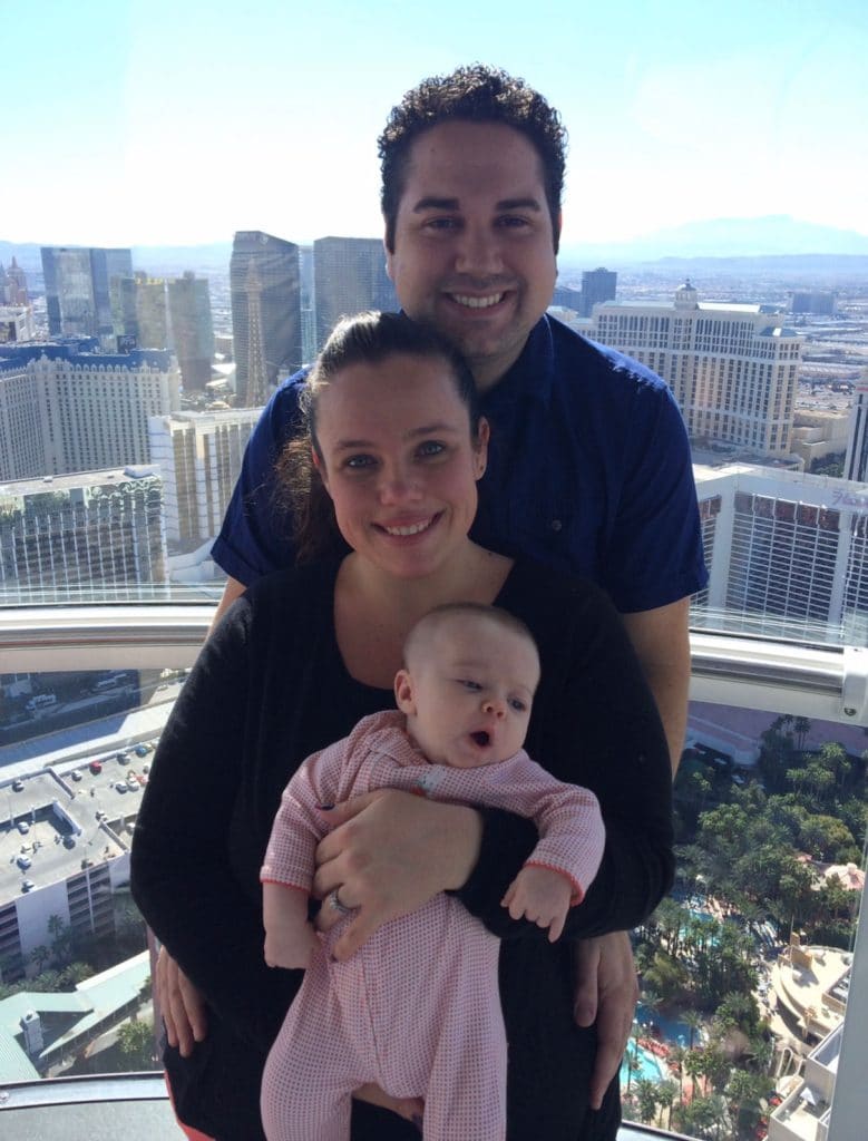 Family picture in the high roller ferris wheel in Las vegas
