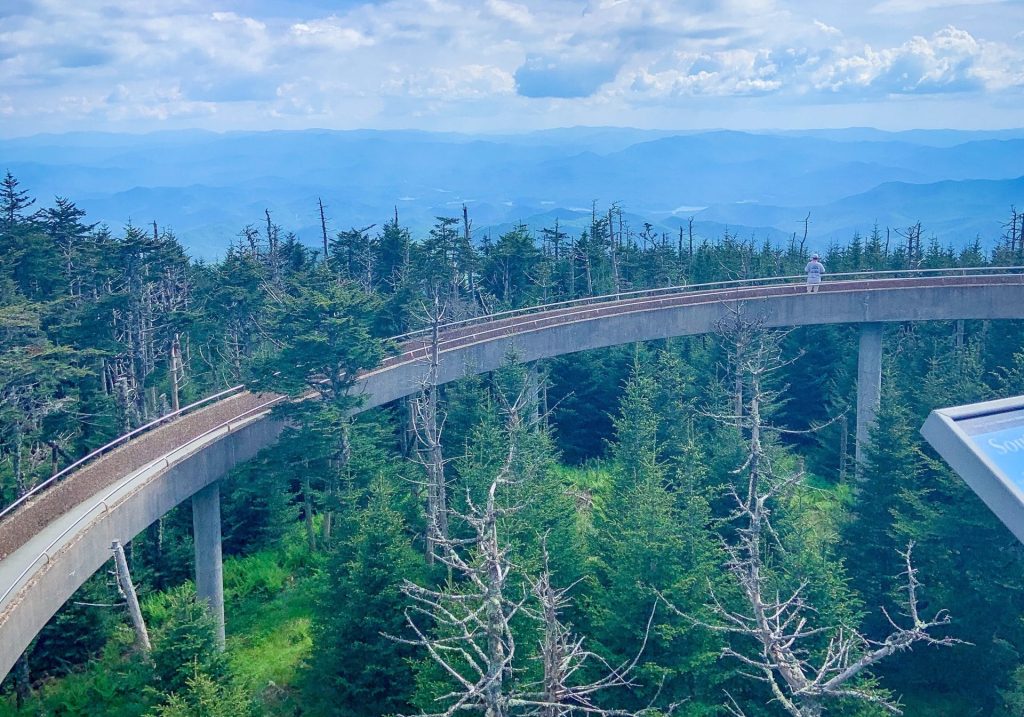 Views of the great smoky mountains from the Clingmans dome trail