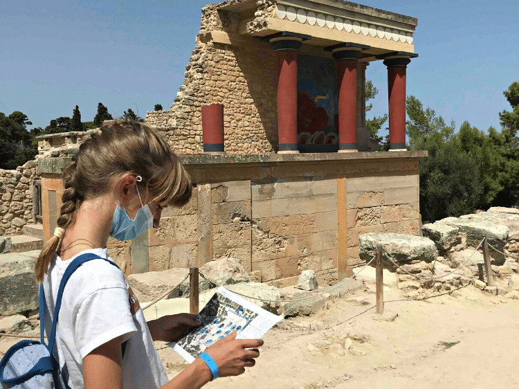 Teen visiting Knossos temple