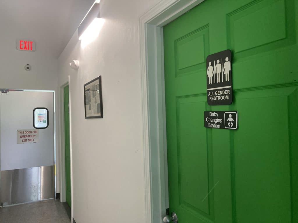 Gender neutral bathroom in a gowhee app location