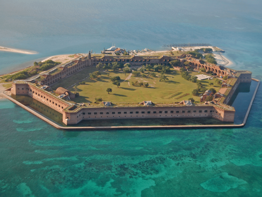 Arial view of Fort Jefferson Dry Tortugas National Park