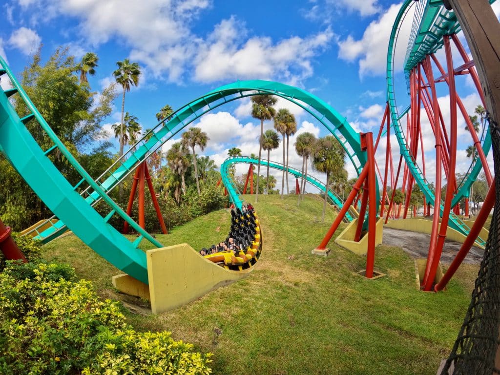 image of roller coaster at Busch Gardens in Tampa, Florida