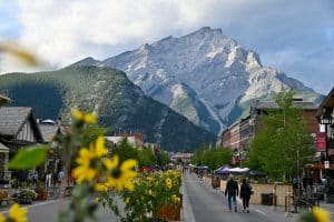 Overview of Banff one of the small towns in Canada